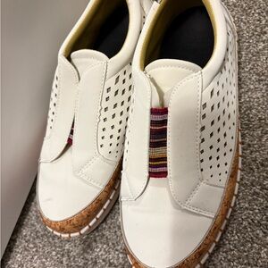 Stylish White Loafers with Multicolor Accent